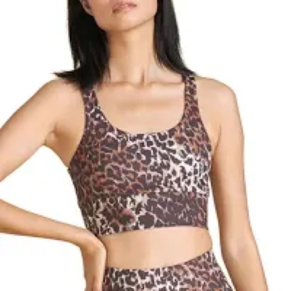 NWT Veronica Beard Malea Sport Bra Brown Multi Animal Print S